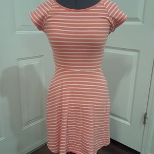 Coral/Pink Striped‎ Dress